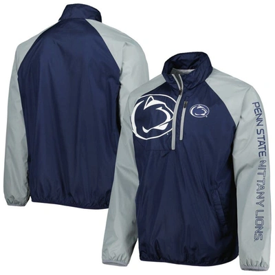 G-iii Sports By Carl Banks Navy Penn State Nittany Lions Point Guard Raglan Half-zip Jacket In Navy,gray