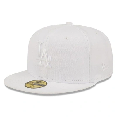 New Era Men's  Los Angeles Dodgers White On White 59fifty Fitted Hat