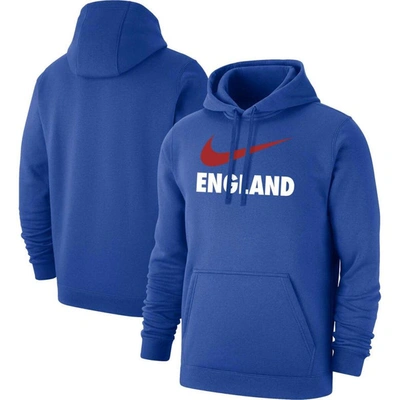 Nike Royal England National Team Lockup Club Pullover Hoodie In Blue