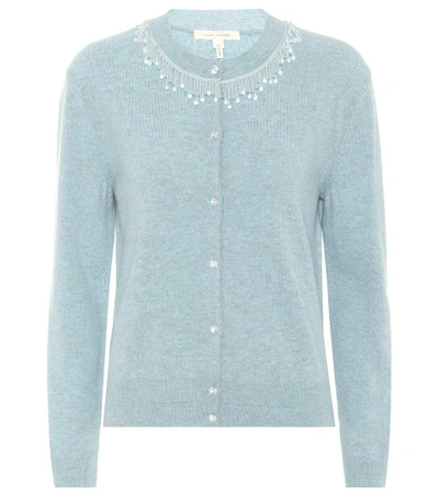Marc Jacobs Beaded Wool And Cashmere Cardigan In Blue