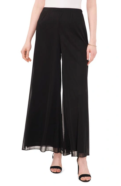 Chaus Wide Leg Mesh Palazzo Trousers In Black