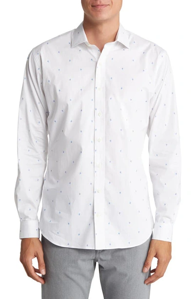 Alton Lane Dylan Lifestyle Stretch Cotton Button-up Shirt In White