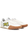 Kenzo Embroidered Tiger Sneakers In Neutrals
