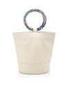 Simon Miller Confetti Handle Bonsai Leather Bucket Bag - Ivory In Cliff Multi