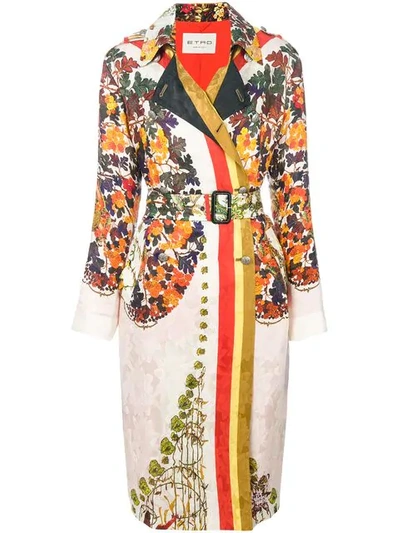 Etro Silk Printed Trench-coat In Multi