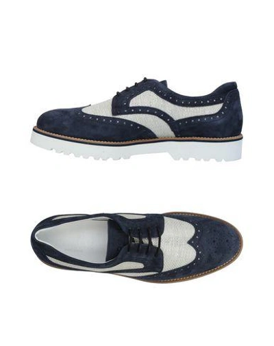 Hogan Lace-up Shoes In Dark Blue