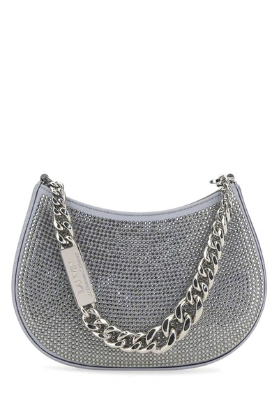Lanvin Embellished Zipped Shoulder Bag In Silver