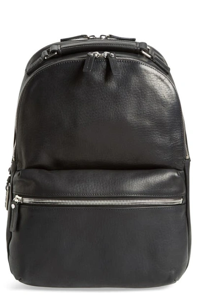 Shinola Runwell Leather Laptop Backpack In Black