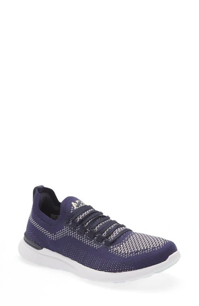 Apl Athletic Propulsion Labs Techloom Breeze Knit Running Shoe In Navy / Beach / White