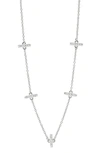 Freida Rothman Radiance Pave Station Necklace, Rhodium In Silver