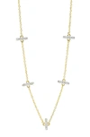 Freida Rothman Radiance Crystal Station Necklace In Silver/ Gold