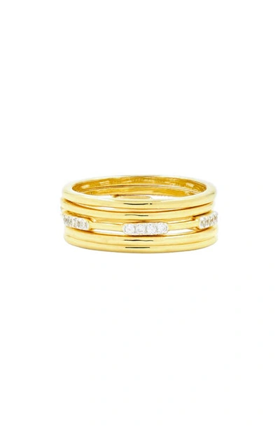 Freida Rothman Radiance Stacking Ring In Silver/ Gold