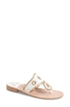 Jack Rogers Whipstitched Flip Flop In White/ Gold