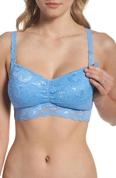 Cosabella 'never Say Never Mommie' Soft Cup Nursing Bralette In Jewel Blue