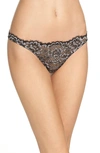 Cosabella Pret Lace G-string In Black/ Stone