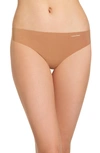 Calvin Klein 'invisibles' Thong In Bronzed