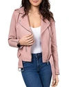 Bagatelle . Nyc Belted Leather Biker Jacket In Nude