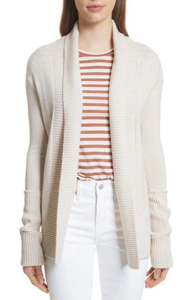 Vince Wide Collar Cashmere Cardigan In Sandstone