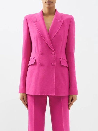 Gabriela Hearst Stephanie Tailored Wool Blazer In Pink &amp; Purple