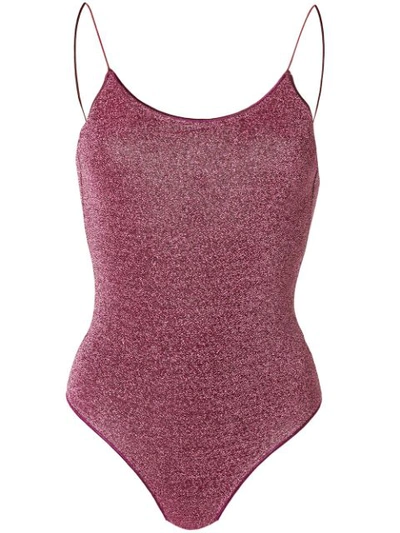 Oseree Metallic Thread Swimsuit In Pink