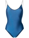Oseree Low-back Lace-detail Swimsuit In Blue