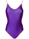 Oseree Lace Insert Swimsuit - Purple