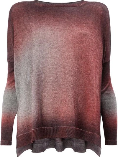 Avant Toi Washed Effect Knitted Top In Red