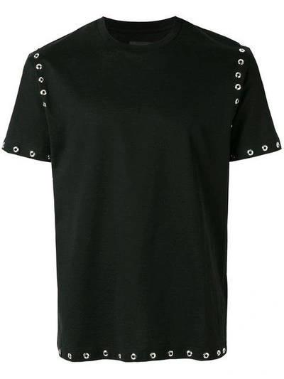 Les Hommes Studded Black Cotton T-shirt