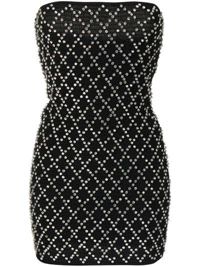 Retroféte Felicity Crystal-embellished Strapless Minidress In Black