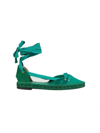 Castañer By Manolo Blahnik Flat Shoes In Verde Smeraldo
