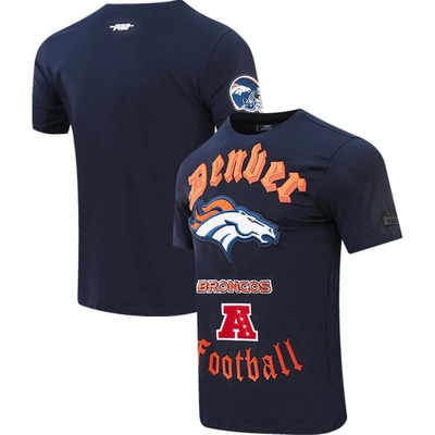 Pro Standard Navy Denver Broncos Old English T-shirt