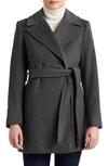 Lauren Ralph Lauren Belted Wool Blend Coat In Df Grey