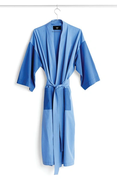 Hay Duo Self-tie Cotton Robe In Blue