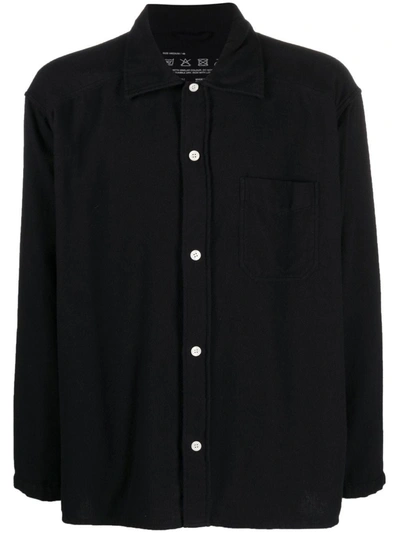 Mfpen Long-sleeve Cotton Shirt In Black