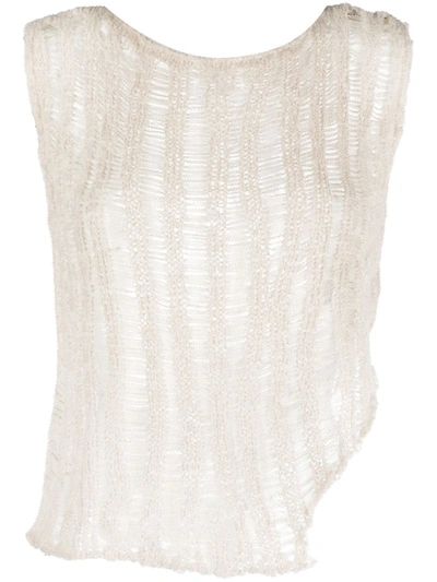 Paloma Wool Aperol Asymmetric Knitted Vest In White