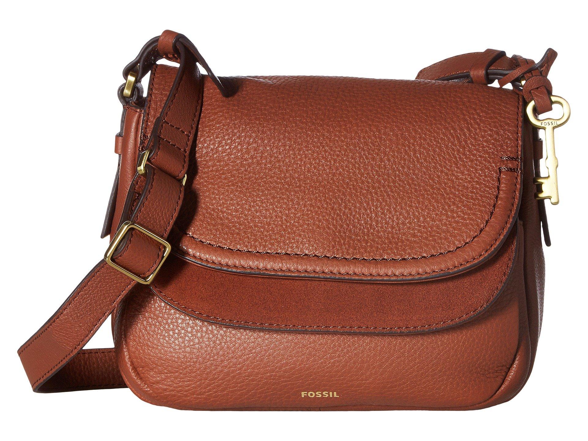 Small Double Flap Crossbody In Brown 