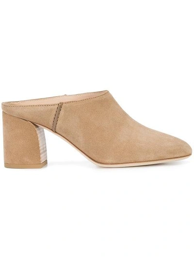 Tod's Block Heel Mules In Neutrals