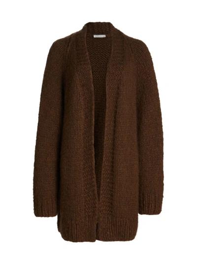 The Row Linares Open-front Cashmere Cardigan In Brown