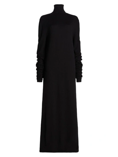 The Row Alicia Fine Gauge Virgin Wool Sweater Dress In Black