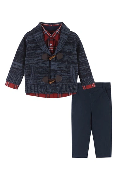 Andy & Evan Baby Boy's Toggle Cardigan Sweater 3-piece Set In Blue Multi