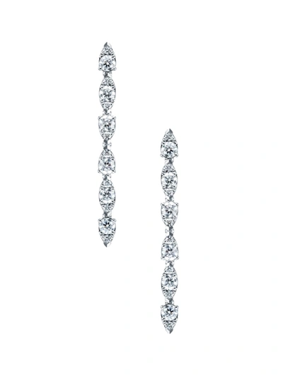 Hearts On Fire Aerial Dewdrop 18k White Gold & 1.21 Tcw Diamond Stiletto Drop Earrings