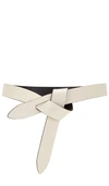 Isabel Marant Lecce Leather Wrap Belt In Chalk/black