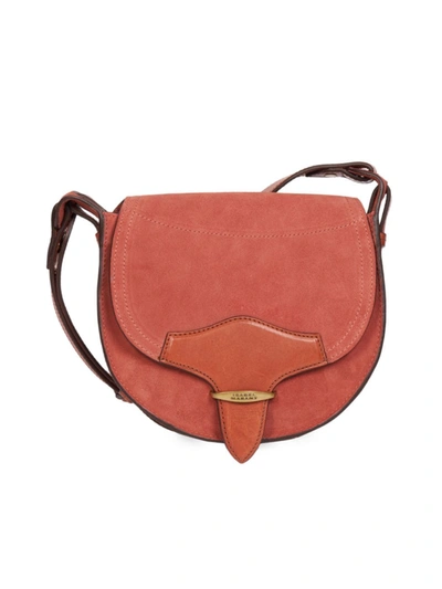 Isabel Marant Botsy Saddle Suede Shoulder Bag In Red