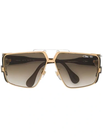 Cazal Geometric Shaped Sunglasses In Brown