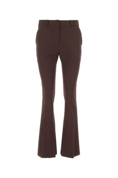 Low Classic Wool Flared Pants With Slits In Red