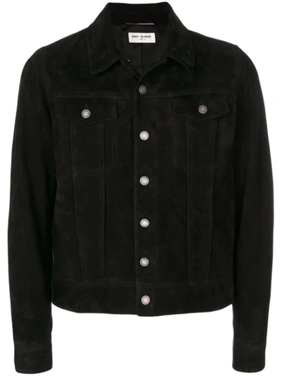 Saint Laurent Button-down Fitted Jacket In Black