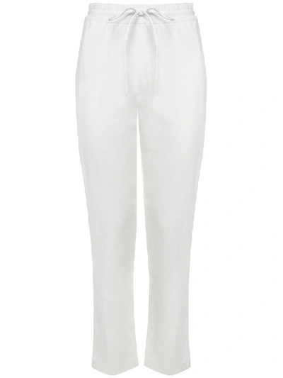 Y-3 Tonal-logo Cotton-blend Track Pants In Bianco
