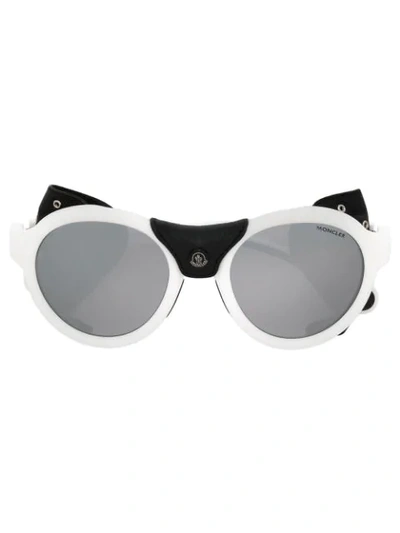 Moncler Round-frame Sunglasses In White