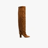 Chloé Brown Qaisha 90 Suede Thigh Boots In Braun