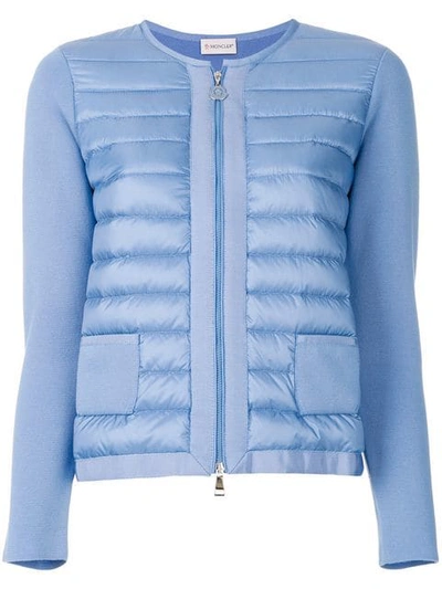 Moncler Jersey Puffer Jacket In Azzurra